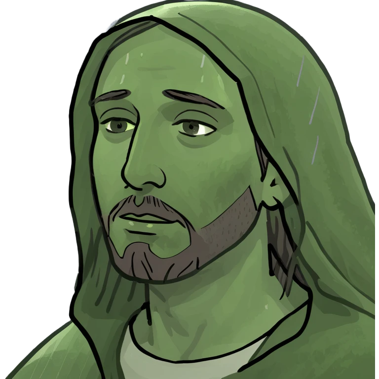 Jesus in the rain emoji