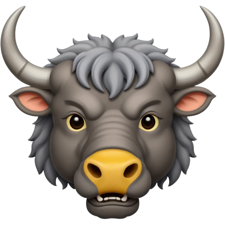 A gray african buffalo emoji