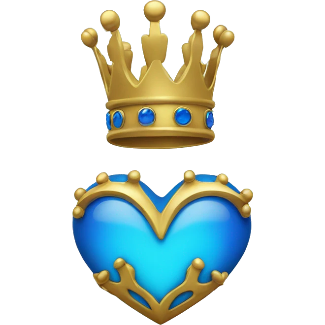 blue heart with crown emoji