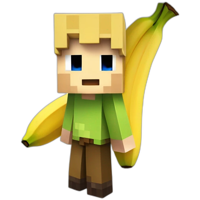 Minecraft steve as banana emoji
