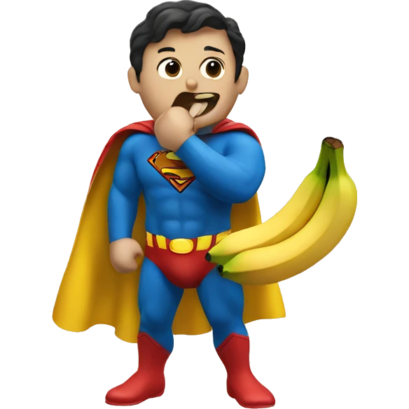 Superman eating a banana  emoji
