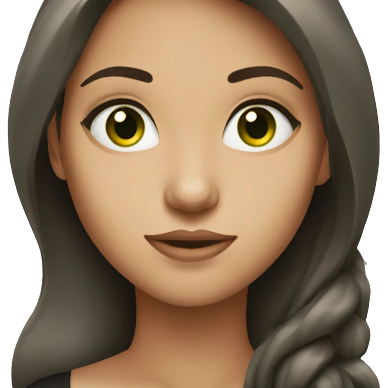 Brunette female with green eyes emoji