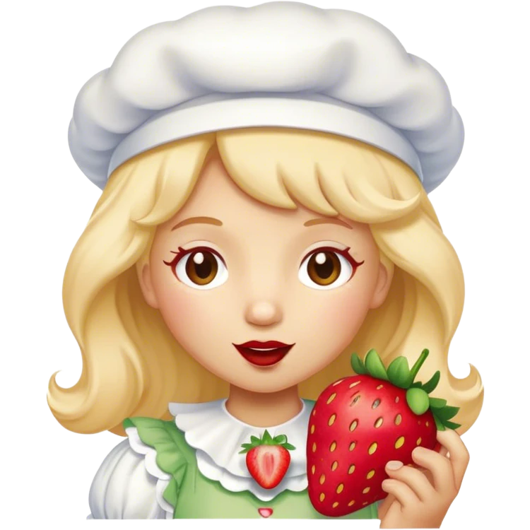 Strawberry shortcake from 2003 eating a strawberry  emoji