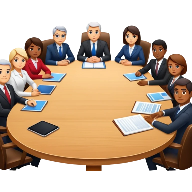 executive committee sitting at a table emoji