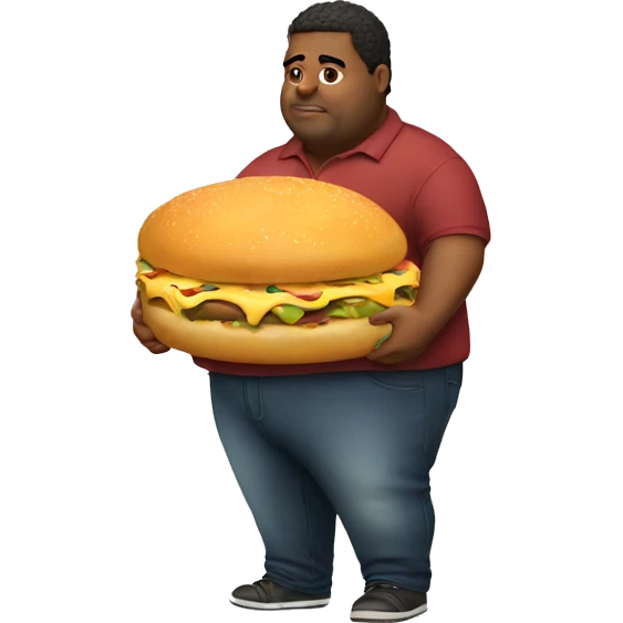 fat guy with a torta emoji