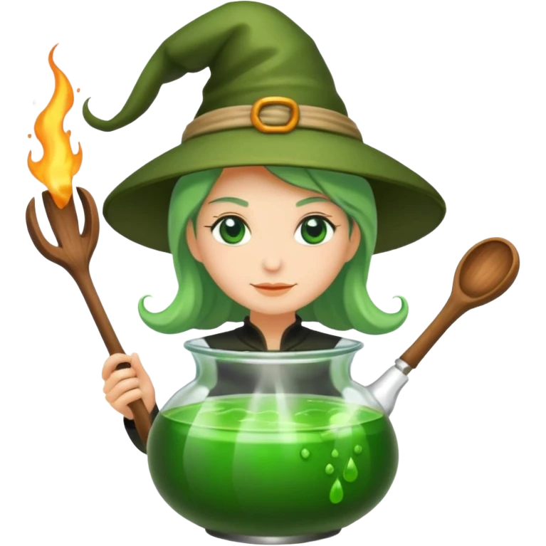green witch cooking potion emoji