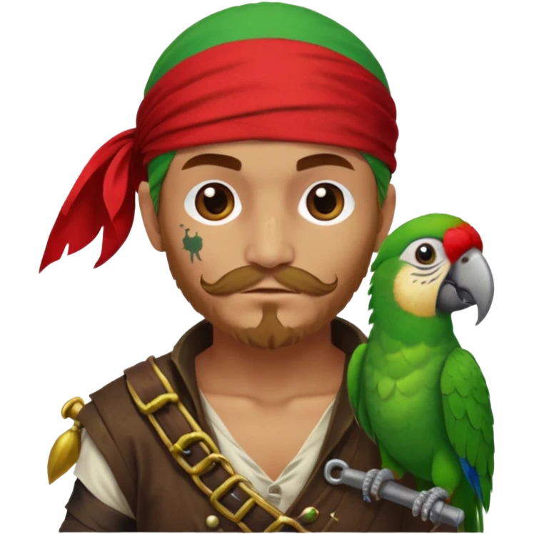pirate and parrot emoji