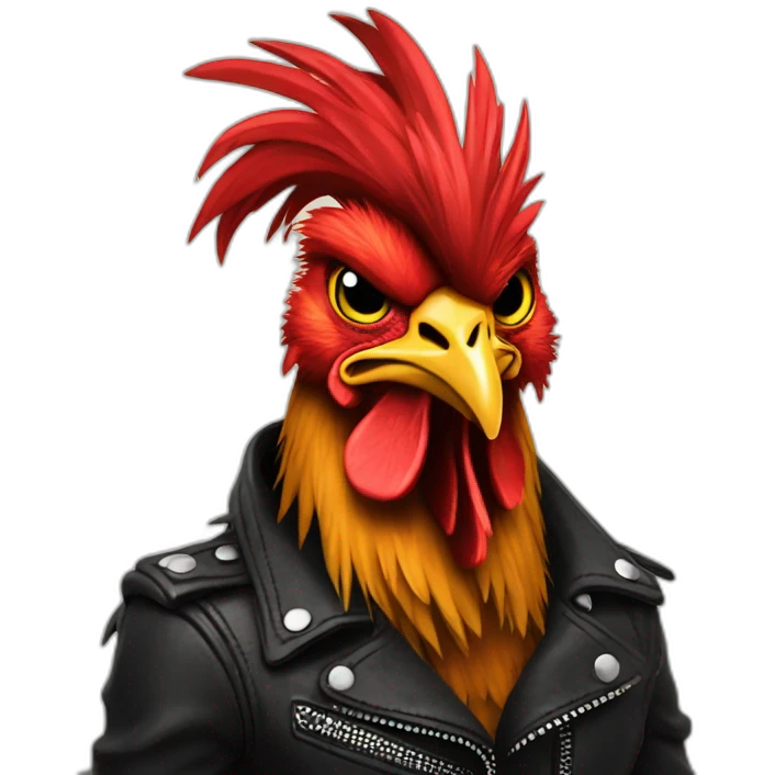 Punk rock rooster emoji