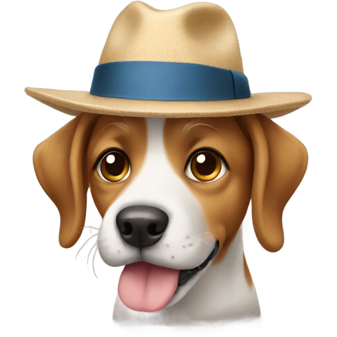 Dog wearing hat emoji