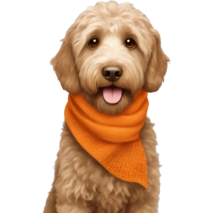labradoodle-in-orange-scarf emoji