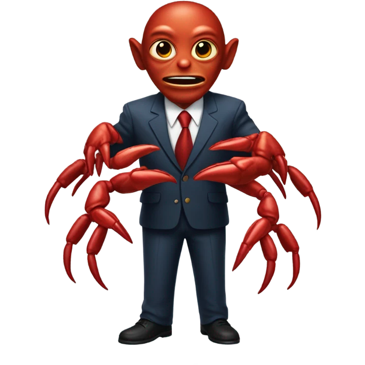 alien red man crab president emoji