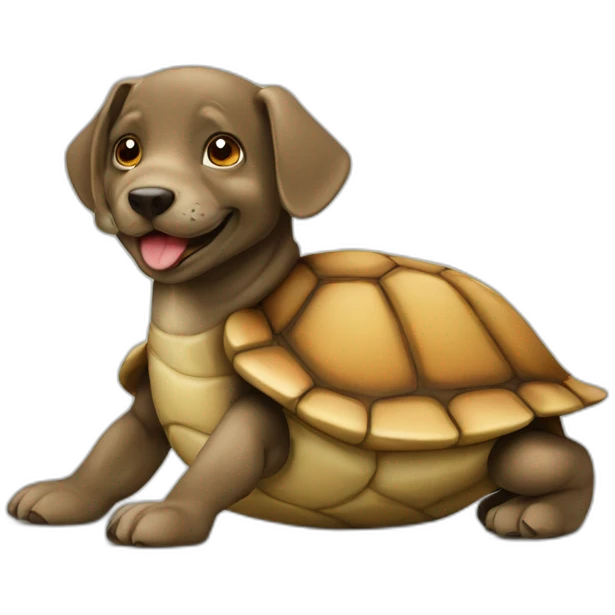Tortue sur un chien emoji