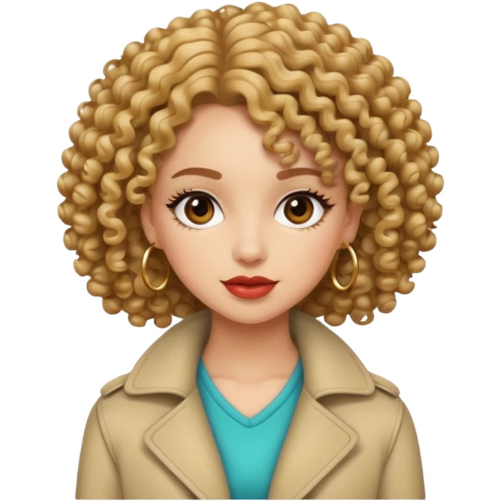 Stylish curly girl emoji