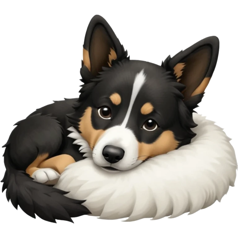  Dog blac and white sleep malinois and border collie  emoji