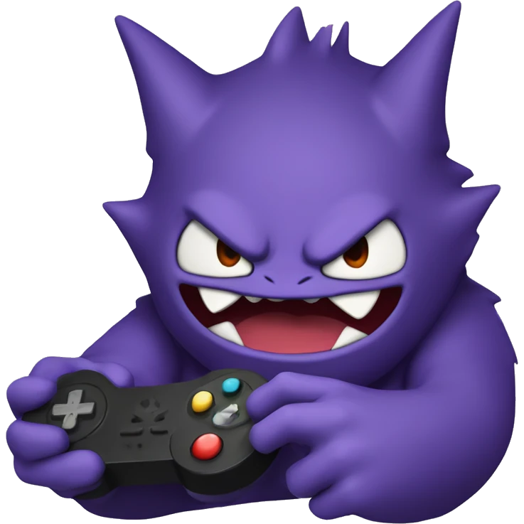 Gengar chibli, playing video games  emoji