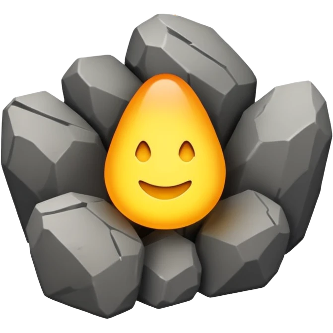 beautiful computer code made of rocks emoji