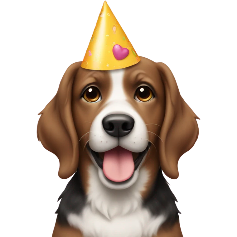 Dog in birthday hat emoji