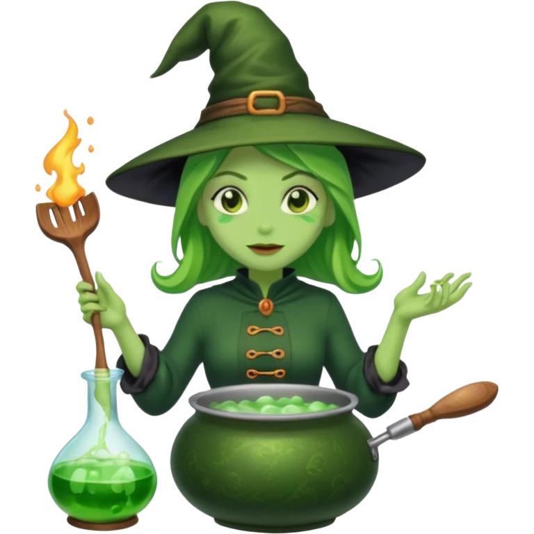 green witch cooking potion emoji