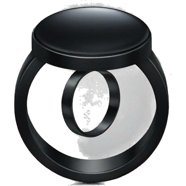 a silver ring inside a black ring box emoji