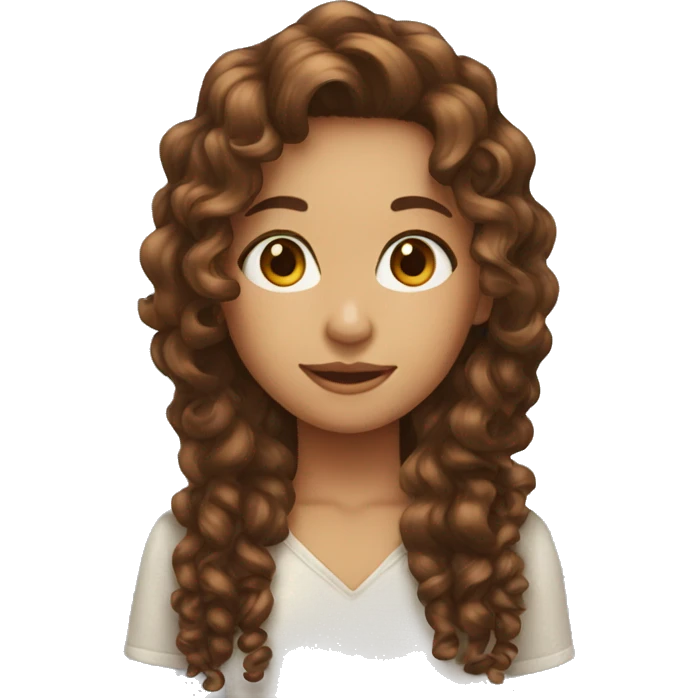 Girl with brown curli hair emoji