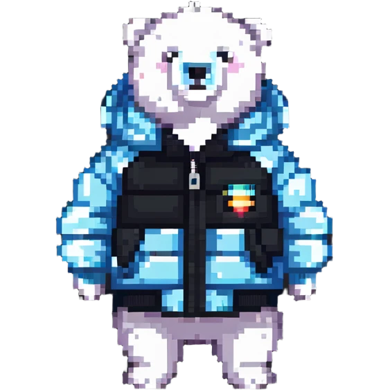 polar bear wearing a puffer jacket emoji