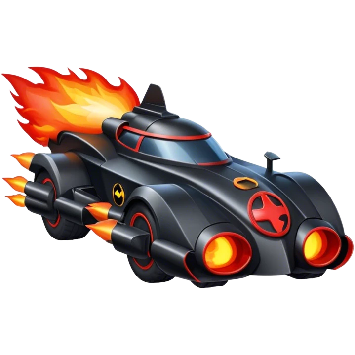ROCKET IN FIRE BATMOBILE emoji