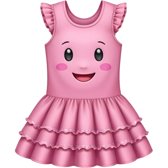 cute kawaii dress with happy smiling face and sparkles emoji style emoji