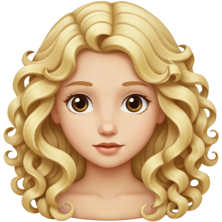 Blonde girl with long hair and curles emoji
