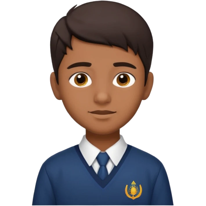 Indian male teenage student, brown skin, dark hair emoji
