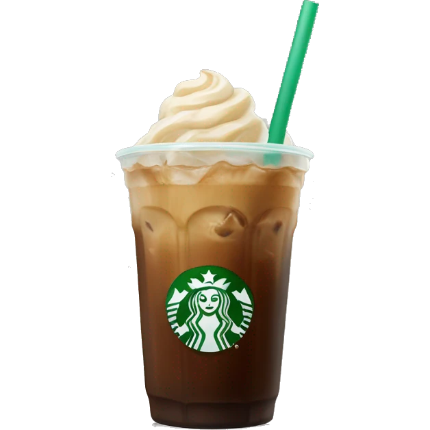 Starbuck ice coffee with ice cubes emoji