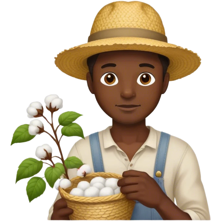 guy picking cotton emoji