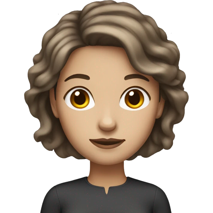 Brown hair woman white skin emoji