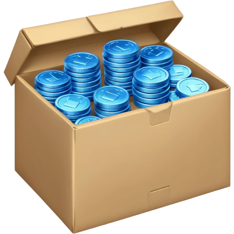 blue coins credit in a package emoji