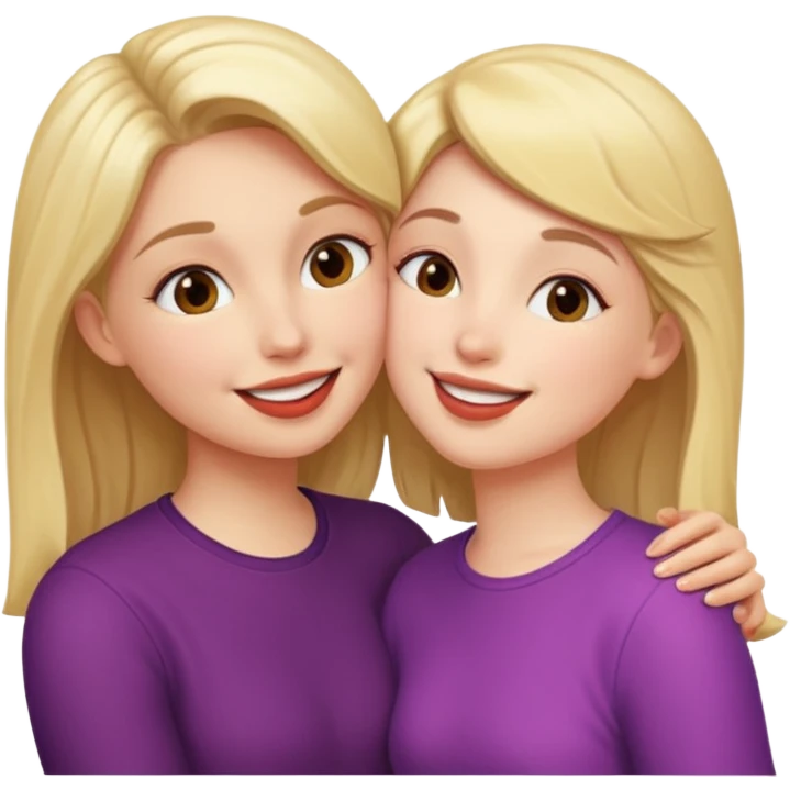 A girl kisses her friend emoji