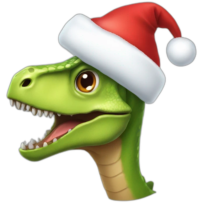 dinosaur santa head emoji