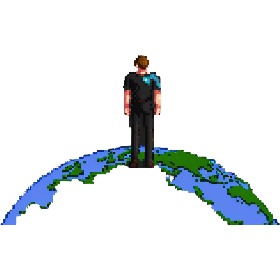godlike man standing above the world, powerful and majestic emoji