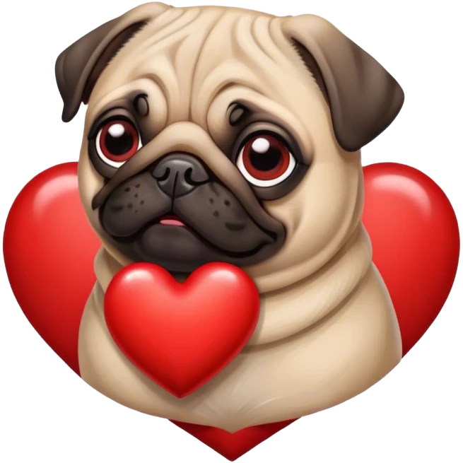 Valentine pug emoji