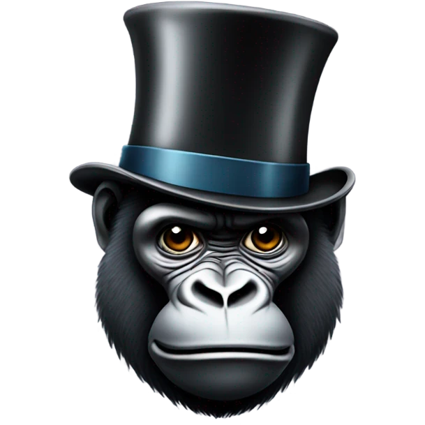 Gorilla with a top hat emoji