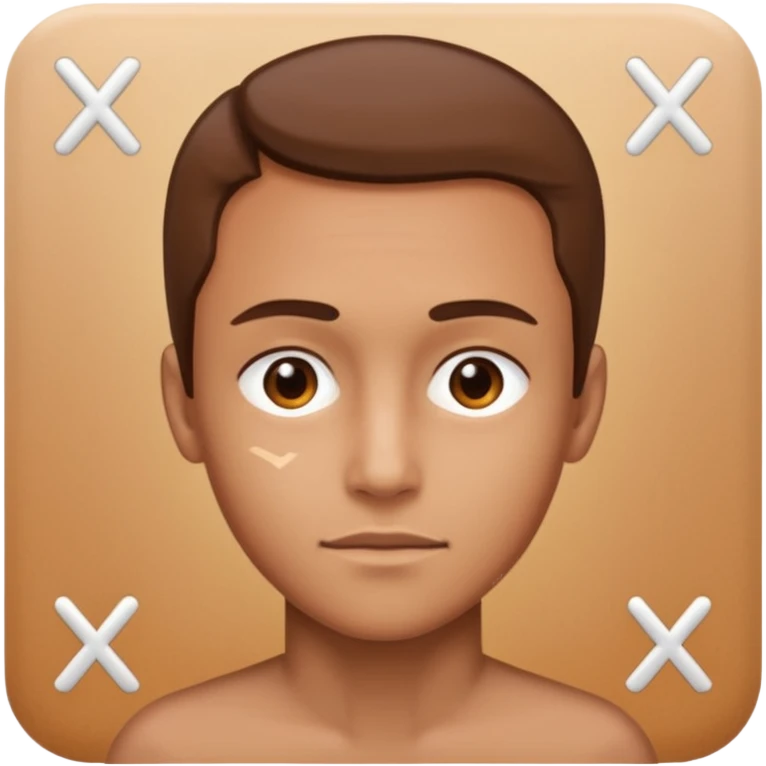 forhead with a small "X" text on it emoji