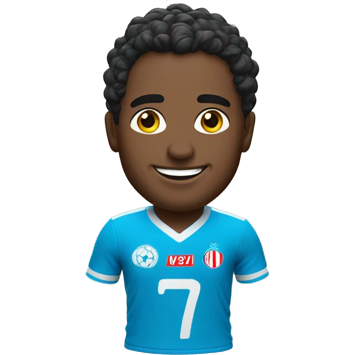 Smiling man with napoli soccer jersey  emoji