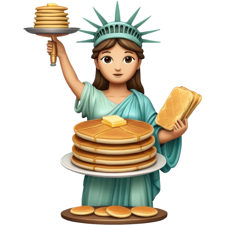 Statue of Liberty holding a stack of pancakes emoji