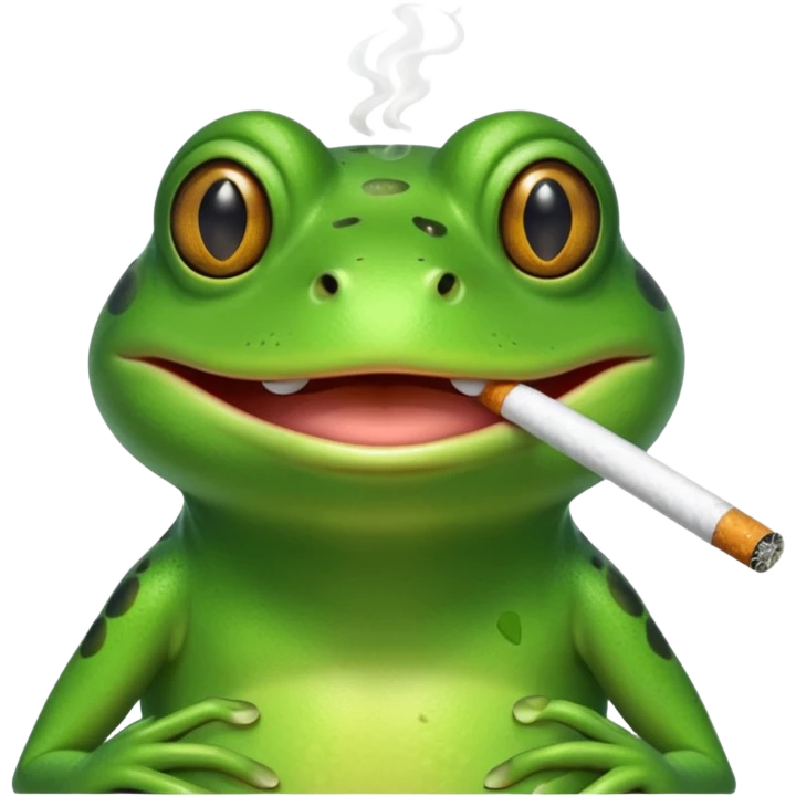 Fat frog smoking  emoji