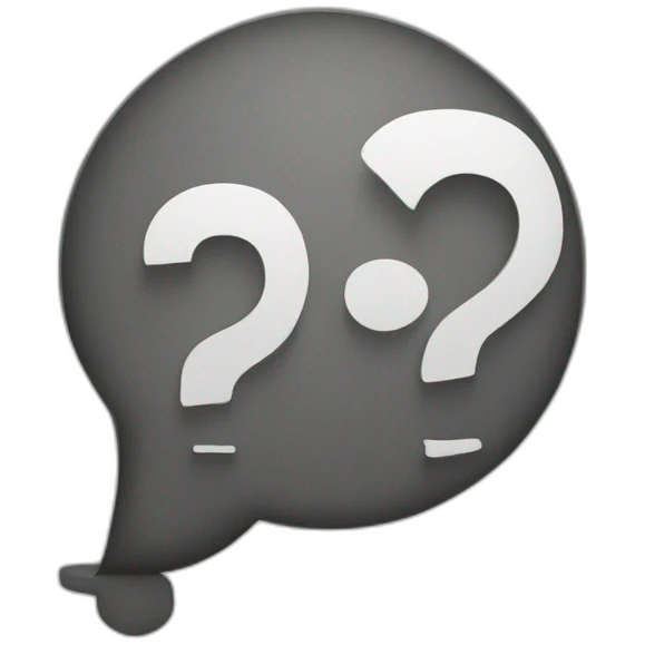 A speech bubble with a question mark emoji