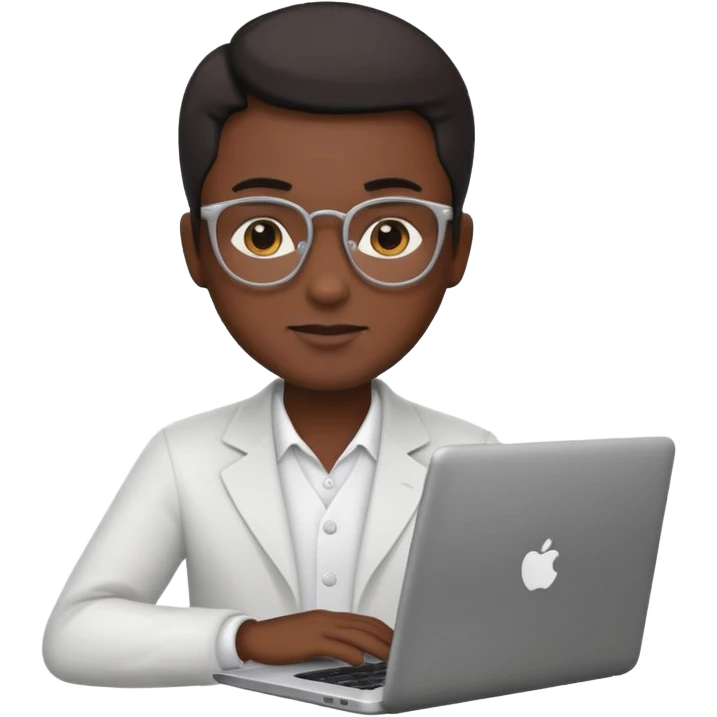 developer emoji, professional person with a laptop, confident expression, black skin tone emoji