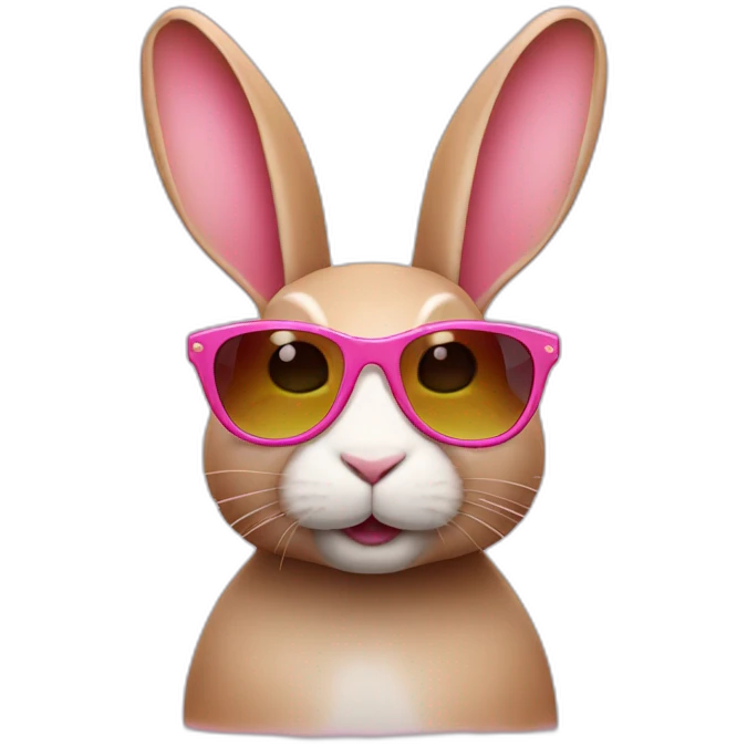 rabbit wearing sunglasses pink emoji