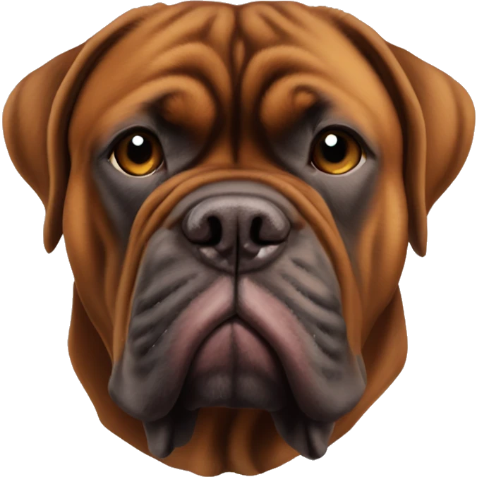 Black masked Dogue de Bordeaux laying emoji