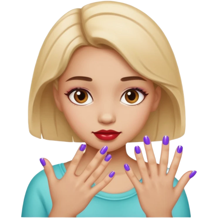 a girl with nails emoji