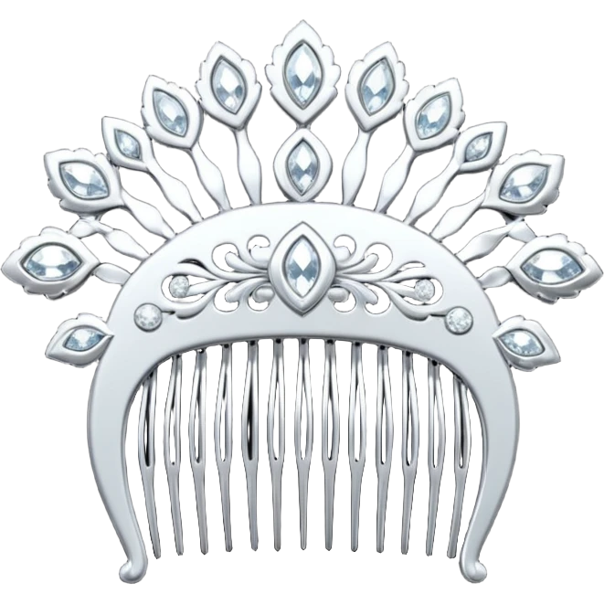 white hair comb with diamonds emoji