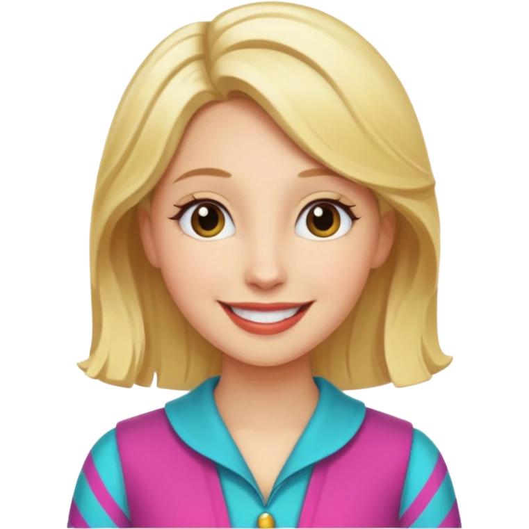 Illustrate Enid Sinclair with blonde hair, colorful outfit & cheerful smile. emoji