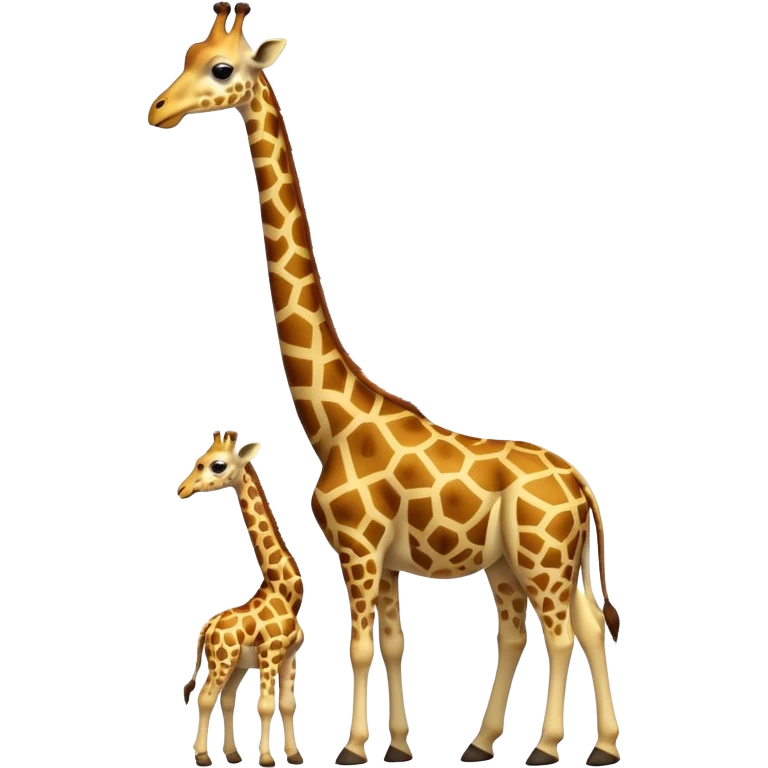 High resolution giraffe with its baby emoji